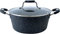 Scoville NEVERSTICK 24cm Stock Pot with Lid, Small Non-Stick Deep Cooking Pot, 3.5L, Suitable for All Hobs Including Induction, Cool Touch Handles, Dishwasher Safe, PFOA Free, Aluminium, Black