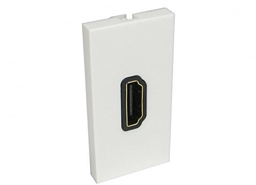 rhinocables Faceplate Frame, Modular Blanking Plate with Custom Modules, Mount Wall Plate Outlet Cover Fitting Single or Double HDMI Socket, VGA, Audio Network & USB - (HDMI (with Cable))