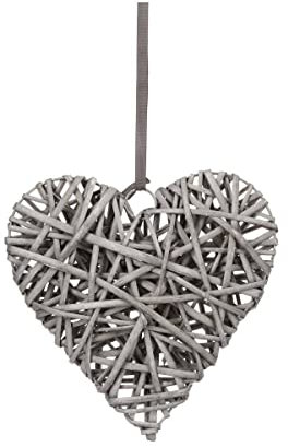 Atmosphera - Déco Murale Coeur - Osier - D25 cm - Gris