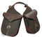 PIONEER Satteltaschen für Pferde aus Leder und Stoff – Ideal für Reiten, Trekking und Ausritte – Design für Vorne – Strapazierfähig und Bequem - Braun
