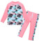 HUAANIUE Girls 3-12 Years 2PC Swimwear Set Long Sleeve Swimsuit Kids Print Flower Sunsuit 50+UV Sun Protection Swimming Cosutme(GreenPink,14A)