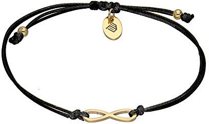 Max Palmer Infinity Armband mit Unendlichkeitssymbol Anhänger [04.] - Band: schwarz | Anhänger: Gold