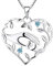 YL Mama Kette 925 Sterling Silber März Geburtsstein Aquamarinblau Zirkonia Mutter halten Kinderhand Anhänger Halskette Geschenke für Mama