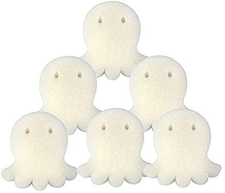 Replitel 6PCS Oil Absorbing Sponge, Octopus Shape White Scum Sponge for Swimming Pool Spa and Hot Tub Devours Scum, Slime & Grime (SET-01)
