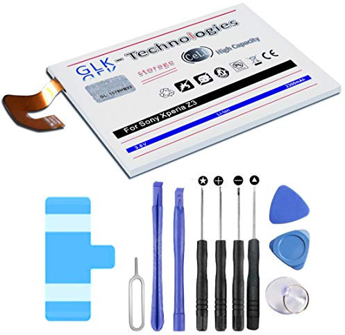 High Power Ersatzakku kompatibel mit Sony Xperia Z3 D6603 | Original GLK-Technologies Battery | accu | 2300 mAh | inkl. Werkzeug Set Kit NEU