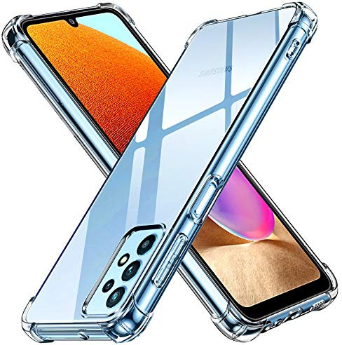iVoler Klar Silikon Hülle für Samsung Galaxy A32 4G (Nicht für Samsung A32 5G) mit Stoßfest Schutzecken, Dünne Weiche Transparent Schutzhülle Flexible TPU Durchsichtige Handyhülle Kratzfest Case Cover