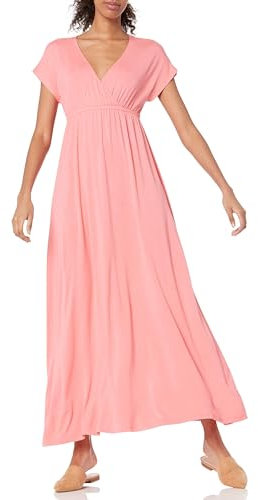 Amazon Essentials Robe Longue cintrée (Disponible en Grande Taille) Femme, Pêche, XXL