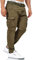 Indicode Hommes Mathen Cargo Pants | Pantalon Cargo composé à 98% de Coton. Ceinture Army S