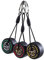EJPTOYS F1 Racing Tire portachiavi (3 pezzi) - rosso, verde, giallo - materiale in gomma morbida - decorazione auto