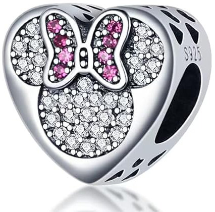 LONGLUCK Charms en argent 925 charms Mickey Minnie pour chaîne et bracelet bijoux femme