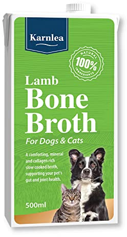 Karnlea Pets Lamb Bone Broth - 500ml | 100% Real & Natural Liquid Bone Broth for Cats & Dogs | Nutritious, High in Collagen & Protein for Healthy Joints, Gut, Digestion, Skin & Sickness Recovery