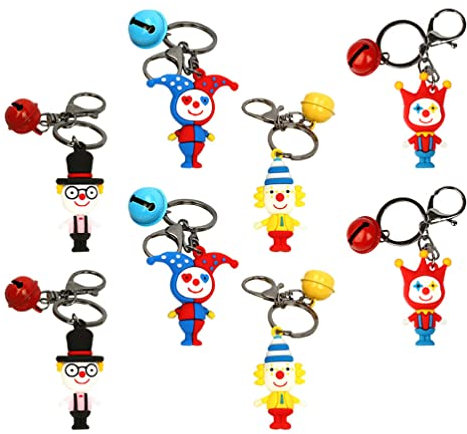 Toyvian Charms Anhänger 8pcs Ngende Clownschlüsselringe Puppenschlüsselanbieter Entzückender Rucksackanhnger Dekorat FüR Karneval Und Faschingsdeko Taschen Und RucksäCke