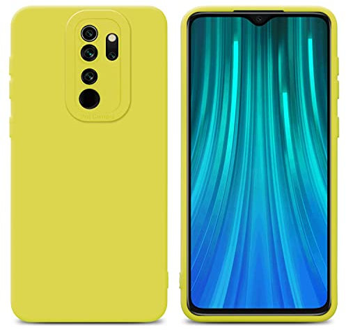 Cadorabo Hülle kompatibel mit Xiaomi RedMi Note 8 PRO Schutzhülle TPU Silikon Case Liquid Design mit Kameraschutz Slim Kratzfest Gummi mit Rundumschutz Case Hülle für Xiaomi RedMi Note 8 PRO in Gelb