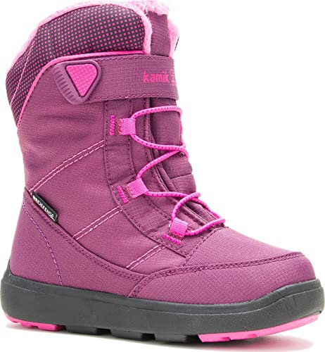 Kamik Kids Stance 2 Pink - Wasserdichter atmungsaktiver Kinder Winterstiefel, Größe EU 33 - Farbe Grape