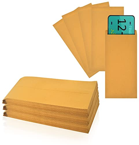 50 Pieces 13*6.5 Inches License Plate Envelopes Blank Self Seal Brown Kraft Envelopes Basics Catalog Mailing Envelopes for License Plate Invitation Cards Pictures Photos Documents (100)