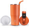 Ideus Tumbler with Lid and Straw | 18 oz Travel Tumbler | Double Wall Stainless Steel Insulated Coffee Tumbler | Perfect for Hot or Iced Coffee | Gifts for Girls Women Men | Fresh Orange