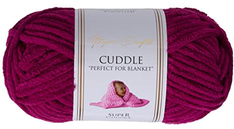 Utopia Crafts Cuddle Super Chunky Chenille Soft Yarn for Knitting and Crochet, 100g - 60m (Purple)