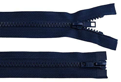 1 Reißverschluss 2-Wege 5mm 85 cm teilbar Autolock Doppelzipper Farbwahl, Farbe:marineblau