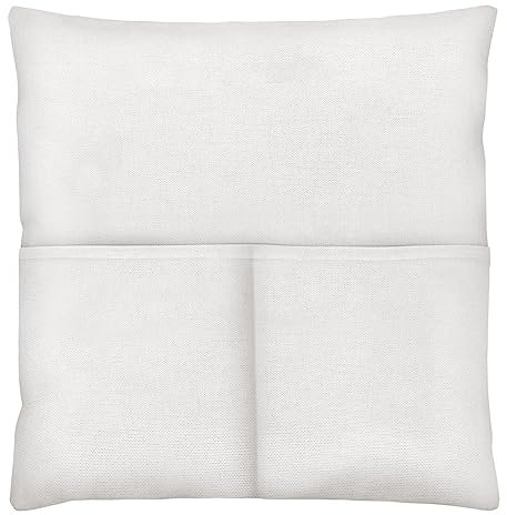 Maverton Deko Sofakissen 45x45cm mit Kissenfüllung und Kissenbezug - Dekokissen mit 2 Taschen und Reißverschluss - 100% Baumwolle - Kissen für Frauen und Männer - Beige