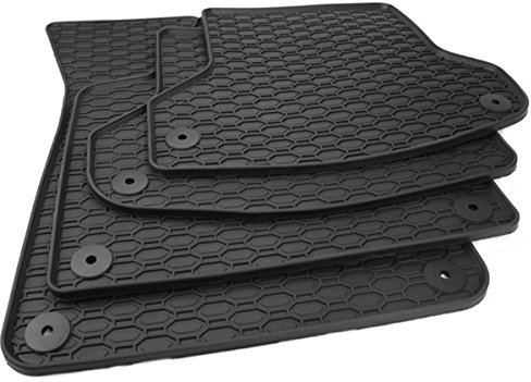 kfz-premiumteile24 Premium Gummimatten Kompatibel mit A3 S3 RS3 (8P) + A3 Sportback Baujahr 05/2003-08/2012 Fußmatten Automatten Gummi Allwetter 100% Passgenau Schwarz mit Befestigungen