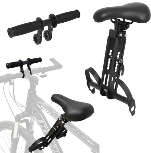 Gekufa Kids Bike Seat with Handlebar, Front Mounted Child Bike Seat for All Mountain Bikes Detachable Cycling Child Seats for Children (up to 48 Pound)