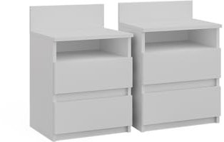 Vicco Nachttisch Monty, Nachtkommode, Weiß, 39.6 x 59.1 cm 2er Set