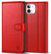 Handyhülle für iPhone 12 Hülle iPhone 12 Pro Hülle Leder Klapphülle Brieftasche Kartenfach Ständer Magnet Handytasche Case Schutzhülle für iPhone 12/12 Pro (6,1 Zoll) - Rot