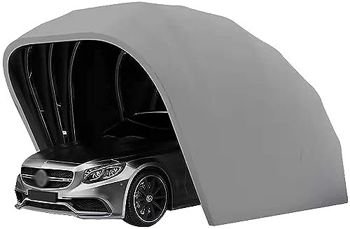 Mobiles Autozelt aus Edelstahl, halbautomatisch zusammenklappbarer mobiler Teleskop-Carport-Parkplatz, langlebige regensichere Markise für den Parkplatz, Zelt-Autoabdeckung