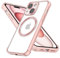 Kaywzo Antichoc Coque pour iPhone 15,Housse Étui en Transparent TPU Compatible avec Magsafe,Protection Résistant Aux Chocs 4 Coins,Galvanisé Silicone Case Cover,Rose