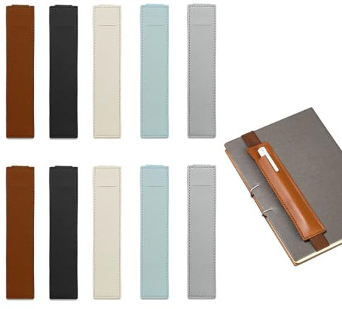 Donmnemb Stifthalter mit elastischem Band, Stifthalter für Notizbuch, Stifthalter für Tagebuch, mit PU-Leder-Stifthülle für Tagebücher, Notizbücher, Ordner, Planer, Tablet-Hüllen, 5 Farben