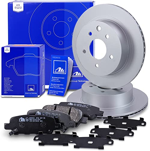 ATE Bremsenset Hinterachse inkl. Bremsscheiben hinten Ø 292 mm belüftet und | Kompatibel mit: NISSAN LEAF, QASHQAI / QASHQAI +2 I, QASHQAI II SUV, X-TRAIL I, X-TRAIL II, RENAULT KOLEOS I