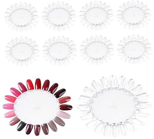 Nail Colour Display Wheel, Clear False Tips Palette, Transparent Nail Tips Nail Art Practice Wheel, Nail Polish Color Display Chart, Nail Polish Swatch Sticks, Nail Tip Art Practice Display Wheels