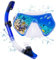 Adult Snorkeling Gear Snorkel Set with Dry Top System 180 Degree Panoramic Snorkel Mask,Snorkel Mask Set Leak-proof (Blue)