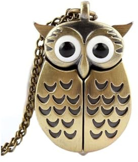 AKOAK 1 Pack Vintage Owl Pocket Watch