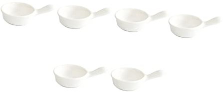 IMIKEYA 6 Pièces Plat D'assaisonnement Coquetier Céramique Japon Blanche 2 Onces Avec Poignée