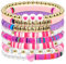 8 Stück Armband Kinder Mädchen,Freundschafts armband,Kinder Armband,Boho Scheiben Armband,Heishi Perlen Stretch Armband,Bunte Perlen Armbänder,Schmuck Mitgebsel Kindergeburtstag Mädchen Geschenke