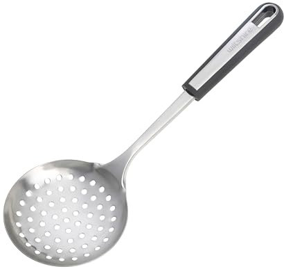 Wiltshire Aspire Skimmer, Stainless Steel, Food Strainer & Server, Small Fine Holes, Anti-Slip Soft Touch Handle, Grey & Silver, 35x11.5x3.5cm