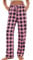 AMYTIS LINGERIE Damen Pyjamahose mit Taschen Loungehose Schlafanzughose Freizeithose Bequeme Weiche Schlafhose,kariert 06,S