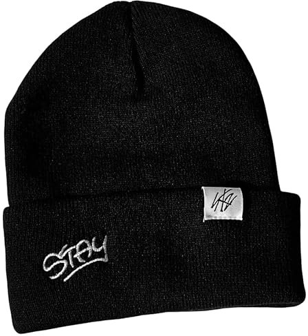 Stray Kids Beanie Mütze Bangchan Gleicher Stil Strickmütze Mode Casual Kopfbedeckung für Mann Frau Felix Hyunjin Bangchang Strickmütze Schwarz, Schwarz , One size