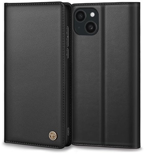 Handyhülle für iPhone 14 Hülle, Premium Lederhülle Schutzhülle Tasche für iPhone 14 Hülle Wallet Kartenfach Standfunktion Klappbar Flip Case für iPhone 14 Hülle, Schwarz