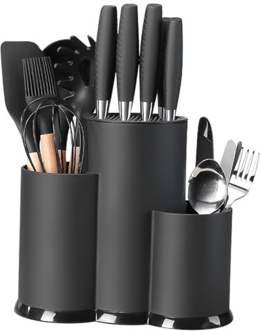 3 en 1 Bloc Couteaux Cuisine, Porte Couteau avec Fentes, Détachable Range Couteaux de Cuisine, Rangement Ustensiles Cuisine, Rangement Cuisine pour Couteaux et Ustensiles de Cuisine