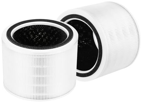 Todfut 2-Pack Core 300 True HEPA Replacement Filters Compatible with LEVOIT Core 300 & Core 300S Air Purifier, 3-in-1 True HEPA with High Efficiency Replacement Filter, Part Number Core 300-RF