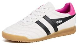 Gola Damen Stadium Sneaker, Weiß/Schwarz/Shocking Pink, 37 EU