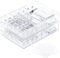 FRETONBA 2Pcs Cable Charger Organizer Box, Large Cords Storage Organizer with Adjustable Compartments and Wire Ties, Stackable Cord Organizer for Drawer - Clear