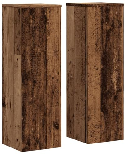 vidaXL Pflanzenständer 2 Stk. Altholz-Optik 25x25x80 cm Holzwerkstoff