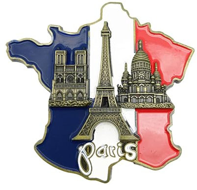 Paris Architektur Frankreich Magnete, Eiffelturm-Kühlschrankmagnet, Paris Frankreich Kühlschrank Kühlschrankmagnet Tourist Souvenirs Handgemachte Harz Handwerk Magnetische Aufkleber