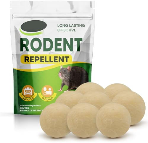 QYLOXU Rodent Repellent, Indoor Mice Repellent, Peppermint to Repel Mice and Rats, Outdoor Mouse Deterrent, Rat Repellent for Camper Vans, Home Mice Control, Better Than Ultrasonic, 8P