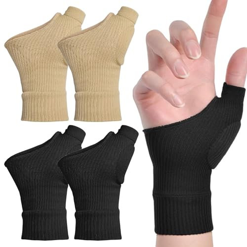 2 Paires Attelle Pouce Gauche Attelle Pouce Droit Orthese Pouce Attelle Poignet Droit Attelle Poignet Gauche avec Gel pour Soulager Les Douleurs du Poignet et des Articulations du Pouce de La Main
