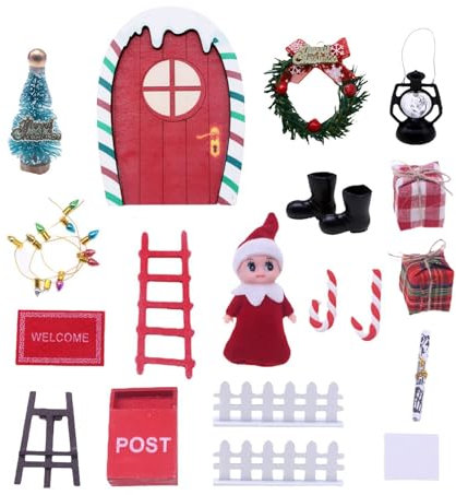 Kit Porte Lutin De Noël, Kit Porte Lutin De Noël Décoration De Noël Porte De Fée, Décoration De Noël Porte De Fée, Porte De Fée Pour Enfant Avec Clôture, Porte De Lutin, Elfe Porte Magique Lutin