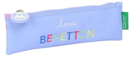 Safta Benetton Lila - Estuche Escolar, Estuche Infantil, Estuche Niño, Ideal para Niños de 5 a 14 Años, Cómodo y Versátil, Calidad y Resistencia, 20x60 cm